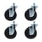 Bk Resources 5-inch Threaded Stem Casters, Polyolefin Wheels, Top Lock Brake, 300lb Capacity, 4PK 5SBR-6ST-LDP-PS4 - alternate 2